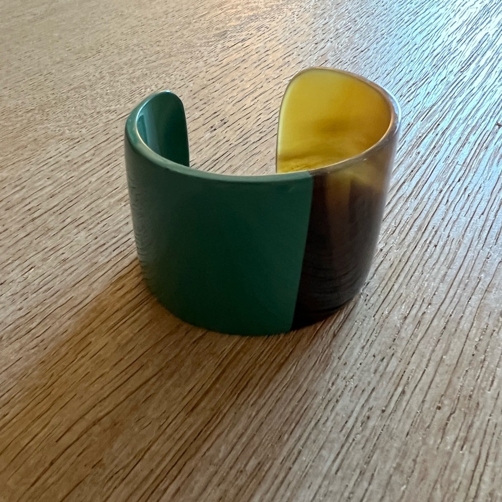 Lacquered Natural Horn Cuff - New Without Tags | Color: Blue, Brown | Size: OS